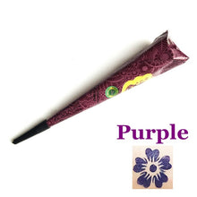 Load image into Gallery viewer, 1pc Ink Color Henna Tattoo Paste Indian Waterproof Tattoo Mehndi DIY Drawing Tattoo Body Paint Art Cream Cone For Stencil TSLM2