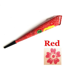 Load image into Gallery viewer, 1pc Ink Color Henna Tattoo Paste Indian Waterproof Tattoo Mehndi DIY Drawing Tattoo Body Paint Art Cream Cone For Stencil TSLM2