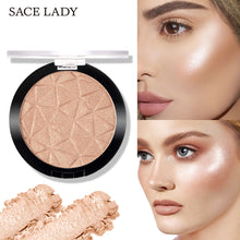 Load image into Gallery viewer, SACE LADY 6 Color Highlighter Powder Glitter Palette Makeup Glow Face Contour Shimmer Illuminator Highlight Cosmetics