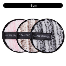 Load image into Gallery viewer, 1/3Pcs 8cm Reusable Makeup Remover Discs Skincare Microfiber Washable Cleansing Sponge Make up Wipes Facial Cleansing Towel