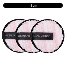 Load image into Gallery viewer, 1/3Pcs 8cm Reusable Makeup Remover Discs Skincare Microfiber Washable Cleansing Sponge Make up Wipes Facial Cleansing Towel