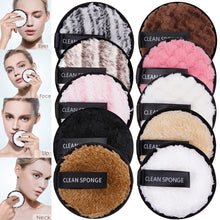 Load image into Gallery viewer, 1/3Pcs 8cm Reusable Makeup Remover Discs Skincare Microfiber Washable Cleansing Sponge Make up Wipes Facial Cleansing Towel
