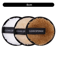 Load image into Gallery viewer, 1/3Pcs 8cm Reusable Makeup Remover Discs Skincare Microfiber Washable Cleansing Sponge Make up Wipes Facial Cleansing Towel
